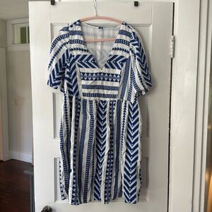 Old Navy Blue and White Dress